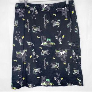 Dina K Shopping Lady Black Pencil Skirt Size 8